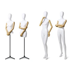 Newest wholesale half/full body female chrome display gold mannequin