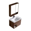 No painting solid wooden wall mounted basin cabinet new design bathroom vanity set