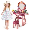 Notely Kids Fashion Luxury Makeup Table Toy Kids Toy Dressing Table Toy With Chair