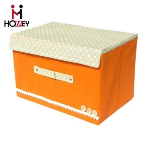 Oem China Wholesale Household Foldable Fabric Covered Storage Box With Lid