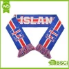 OEM custom logo 100% acrylic knitted Island football fan scarf