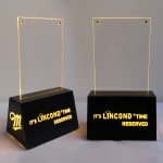 OEM Lincond Factory Battery Operated Light-up Restaurant Sign Holder Acrylic LED Menu Holder