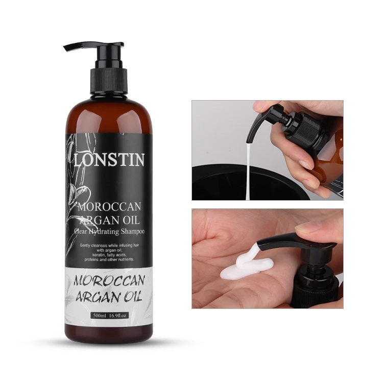 OEM Lonstin Best Private Label Hair Care Shampoo Organic Argan Oil Hair Shampoo For Curly Hair