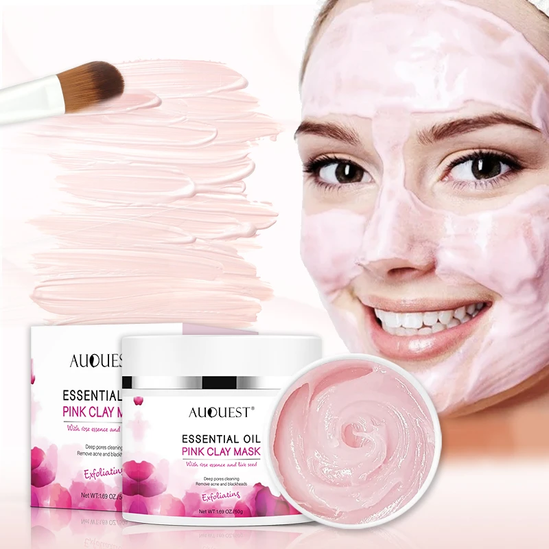 OEM Private Label Natural Organic Australia Kaolin Volcanic Bentonite Acne Face Mud Mask Rose Pink Clay Mask