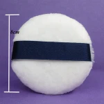 OEM Your LogoTrendy Premium Japan Flocking Makeup Puff White Flocked Cosmetics Compact Powder Puff Foundation Puff With Ribbon