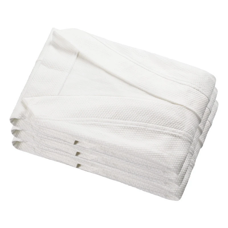 One Time Using Organic Cotton Non-woven Lady Disposable Bathrobe For Hotel