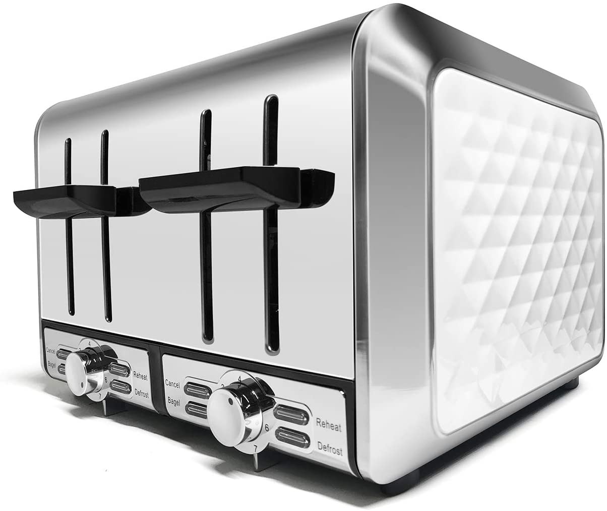 ONSON 4 Slice Extra-Wide Slot 7 Shade Settings Sandwich Toaster