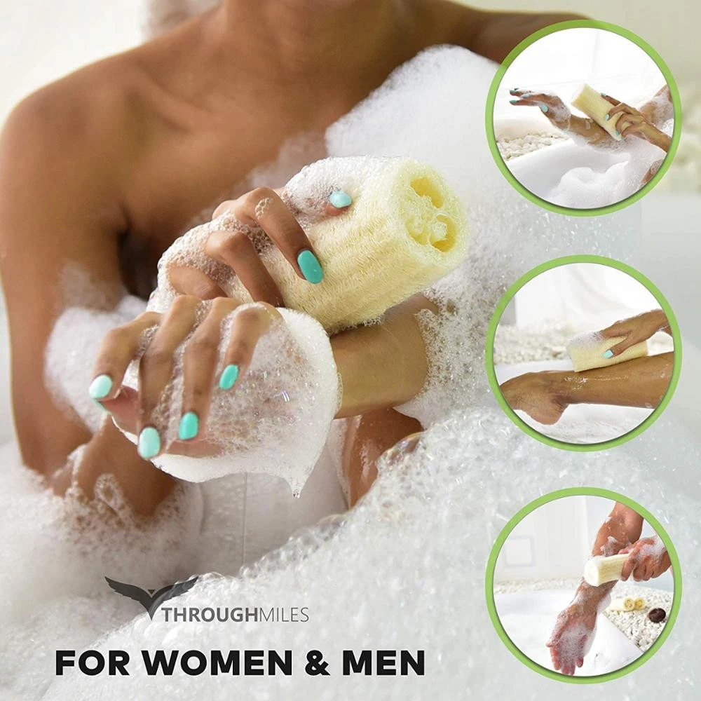 Organic Loofah Shower Sponge, Primitive Loofah Bath Ball Combined with Facial Cleanser can Better Remove the Horny