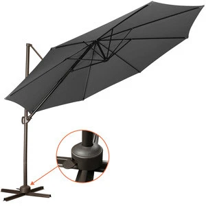 Outdoor cantilever folding sun patio parasol 3m cantilever umbrella for restaurant coffee shop garden