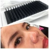 Own Brand Mega Volume Matte  Black Eyelash Extensions 8-15mm Fast Fan Individual Silk Lashes Rapid Blooming Lashes
