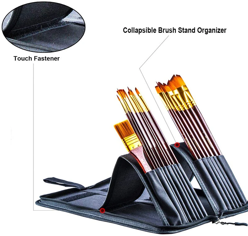 Paint Brushes Set, 15 Different Sizes Nylon Hair Artist Paintbrushes with Palette Knife Factory