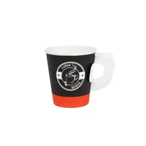 Paper Coffee Juice Tea Cups OEM Custom Design Single Wall Cheap Disposable 7oz with Handle Biodegradable Paper Coffee Juice Tea Cups