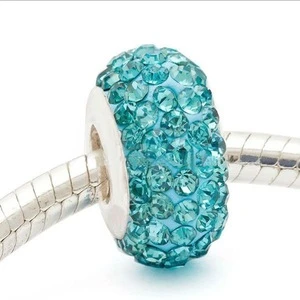 Pave rhinestone beads ,Large Hole Shinning Colorful Loose Crystal Pave Bead