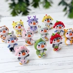 Penguin Wool Felt DIY material package hand-made Toy Christmas gift  decoration Felting Poked Set