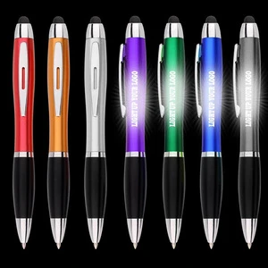 Personalized Led Plastic Gift Ballpoint Pen Promotion Stylus Ball Pen With Logo