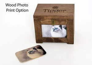 Personalized Pet Memory Box Dog/Urn Memorial Photo Frame Chest Picture Keepsake