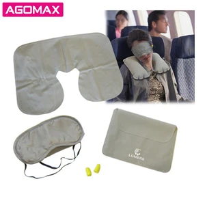 Personalized printed airline neck pillow sleeping eyeshade travel kit
