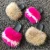 Import pink fur slipper fuzzy slides raccoon fur slipper raccoon fur slides from China