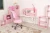 Import Pink height adjustable children study table kids desk furniture with bookshelf from China