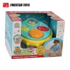 Plastic Battery Operated Musical Instrument With Light Round Drum Toy For Kids