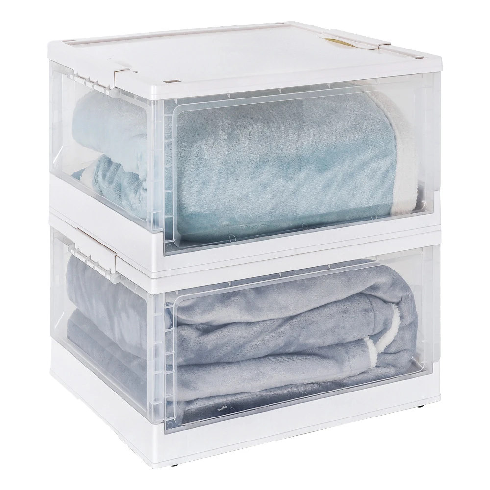 Plastic transparent large capacity clothing storage box home storage organizers