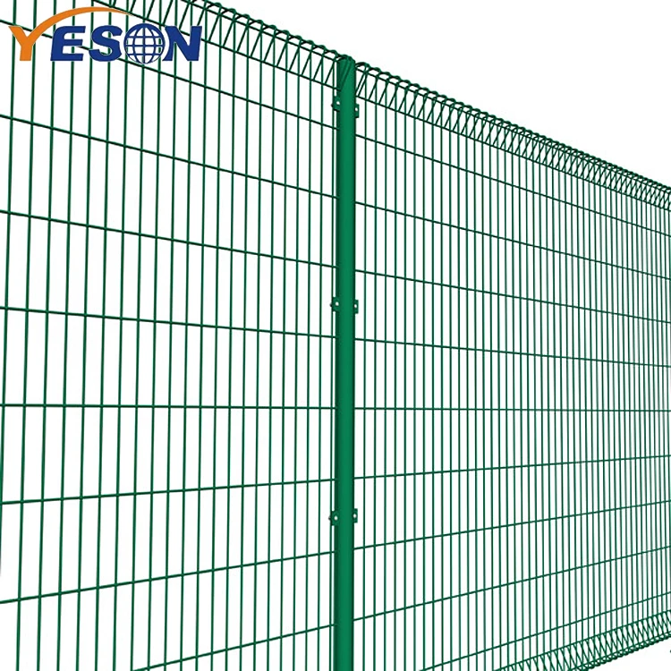 Polyester powder coated electro welded galvanized iron brc 2m wire mesh fence