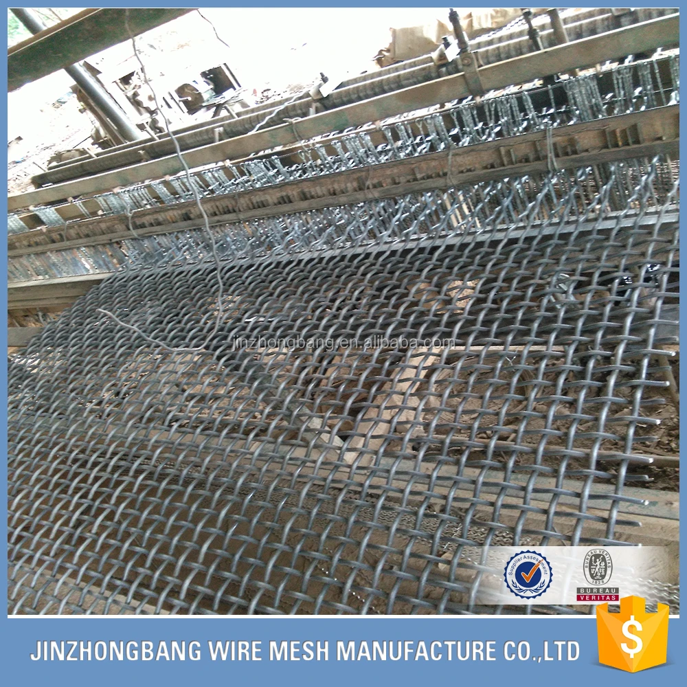 Polyurethane sand vibrating screen crimped wire mesh for mining sieve