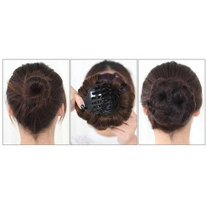 Ponytail Hairpiece Heat Resistant Extension Styling Tools Curly Hair Bride Makeup Bun Flowers Chignon Claw on 6 Colors