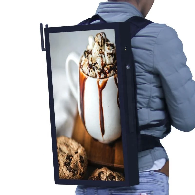 Popular lcd screen wholesale price advertisement display machine backpack  for advertising indoor and outdoor