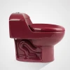 porcelain deep red color one body floor mounted toilet bowl