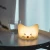 Import Pressure reduce silicone cartoon cute cat touch sensor led night light from China