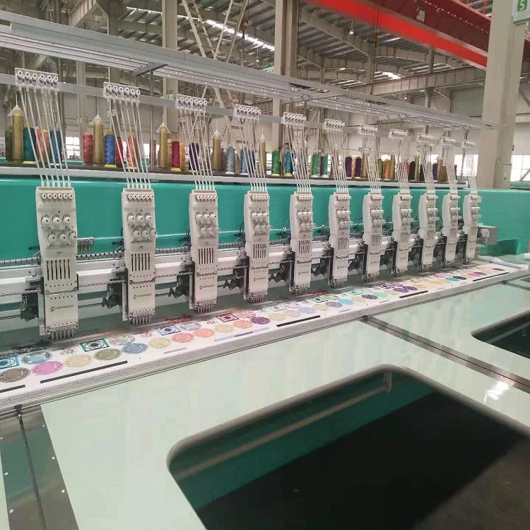 Promaker high speed 1500rpm computerized embroidery machine flat machine