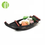 Promotional easily cleaned disposable wood sushi boat in bag