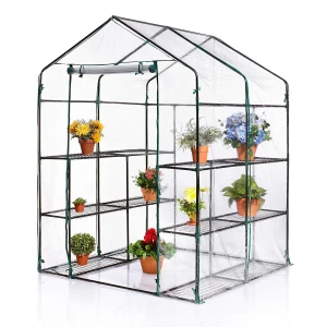 PVC garden greenhouse with 8 shelves 155x140x200cm