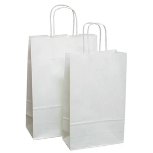 Qingdao supplies Wholesale Customized white shopping paper bag with logo UV for packaging