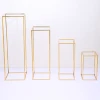 Rectangle Gold Metal Wedding Flower Vase,Flower Stand for Table Centerpiece