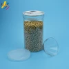 Recyclable transparent easy open pet plastic can with lid in China wholesale