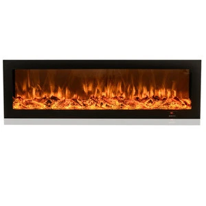 Remote Control Smart APP Wood Flame Decorative Ventless Recessed Wall Mounted Electric Fireplace