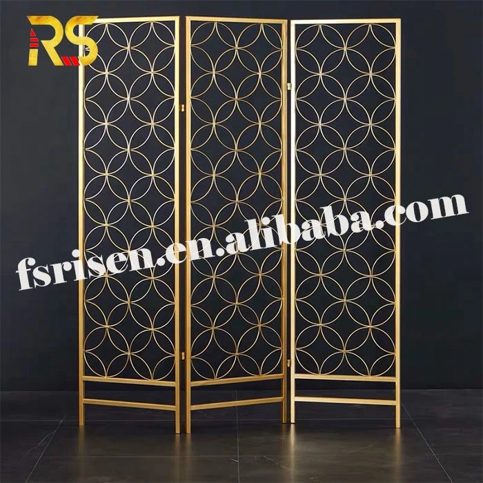 removable decorative metal folding screen room divider