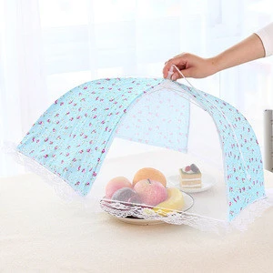 Reusable Foldable Umbrella Shape Food Cover Lace Mesh Tent