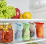 Reusable Silicone Food Storage Bag Food Grade Vegetable Storage Bag Versatile Preservation Bag Container for Fruits Vegetables