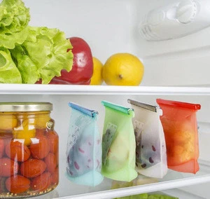 Reusable Silicone Food Storage Bag Food Grade Vegetable Storage Bag Versatile Preservation Bag Container for Fruits Vegetables