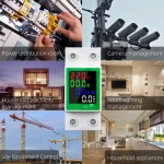 RMshebei Intelligent Digital Circuit Breakers 2P 63A Four-Display Digital Tube 220V Rated 6ka Accurate Measurement Detection