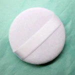 Round Jumbo Velour Powder Puff W Ribbon 4" Diameter