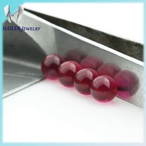 Round Ruby Red Balls Synthetic Corundum Ruby Beads For Jewelry
