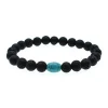 Ruigang hot black volcanic stone bracelet men and women lava beads bracelet turquoise stone jewelry bracelets for women