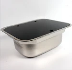 RV kitchen stainless steel sinks caravan tempered glass with lid