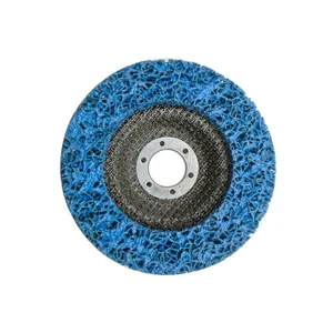 SATC 5 Pcs Poly Strip Disc Wheel Paint Rust Removal Clean for Angle Grinder 100X16mm,Arbor Size,5/8 inch, 16 mm,Blue