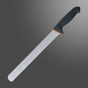 saw edge knife fish filleting fillet knife lines ham or meat or bacon or kebab slicing knife lines