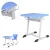 Import school furniture factory blue PP metal  school desk for sale from China